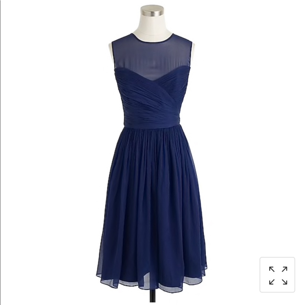 J Crew Clara Bridesmaid Dress in Silk Chiffon